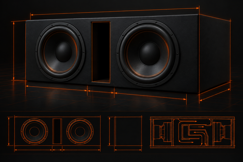 15 inch dual sub slot ported enclosure design