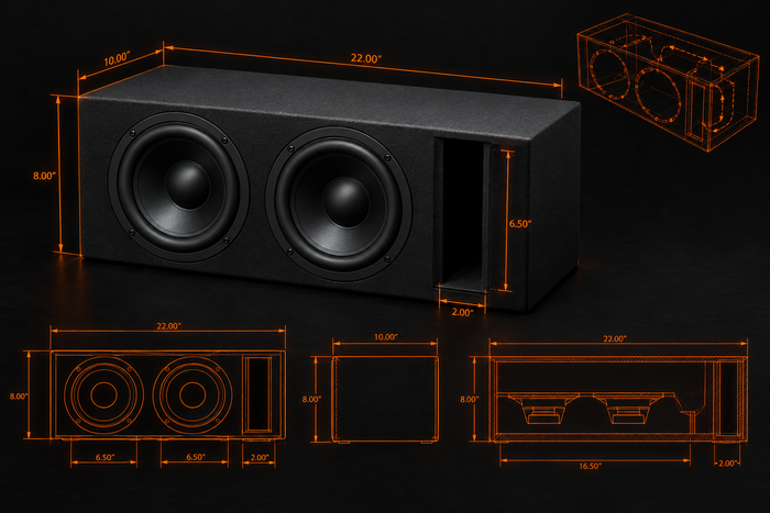 6.5 inch dual sub slot ported enclosure design